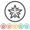 Lotus Flower icons set Royalty Free Stock Photo