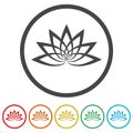 Lotus Flower icons set Royalty Free Stock Photo