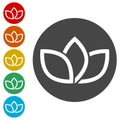 Lotus Flower icons set Royalty Free Stock Photo