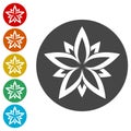 Lotus Flower icons set Royalty Free Stock Photo