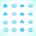 Lotus flower logo assorted icons set Royalty Free Stock Photo