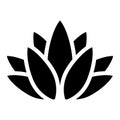 Lotus flower logo. Lotus black silhouette icon. Vector illustration Royalty Free Stock Photo