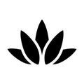 Lotus flower logo. Lotus black silhouette icon. Vector illustration Royalty Free Stock Photo