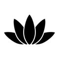 Lotus flower logo. Lotus black silhouette icon. Vector illustration Royalty Free Stock Photo