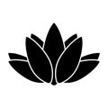 Lotus flower logo. Lotus black silhouette icon. Vector illustration Royalty Free Stock Photo