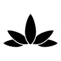 Lotus flower logo. Lotus black silhouette icon. Vector illustration Royalty Free Stock Photo