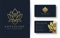 Lotus flower logo and business card design