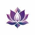 Lotus Flower Logo: Dark Violet And Light Aquamarine Design Royalty Free Stock Photo