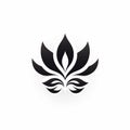 Abstract Black And White Lotus Flower Logo