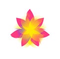 Lotus flower, logo, sign. Vector flat flower icon. Minimalistic image on an isolated background. Lotus for yoga studio, spa. The Royalty Free Stock Photo