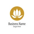 Lotus flower logo vector icon Royalty Free Stock Photo