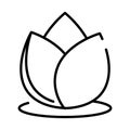 Lotus flower meditation decoration spiritual line style icon vector