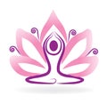 Lotus flower meditation yoga logo Royalty Free Stock Photo