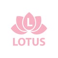 Lotus flower with monogram Royalty Free Stock Photo