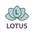 Lotus flower with monogram Royalty Free Stock Photo