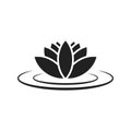 Lotus flower petals on water icon