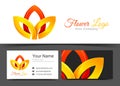 Lotus Flower Red and Yellow Yoga Corporate Logo and Business