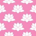 Lotus flower Seamless Pattern, Hand Drawn doodle background. Vector illustration Royalty Free Stock Photo