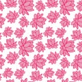 Lotus flower seamless vector pattern