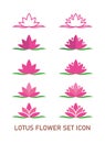 Lotus flower set icon with different style Royalty Free Stock Photo