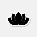 Lotus flower shape sticker logo on isolated on gray background Royalty Free Stock Photo