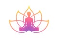 Lotus flower shaped Yoga silhouette