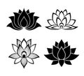 Lotus flower signs set