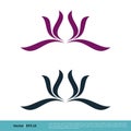 Lotus Flower Swoosh Icon Vector Logo Template Illustration Design. Vector EPS 10 Royalty Free Stock Photo