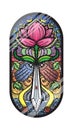 Lotus flower with sword, hands and mystical symbolisms