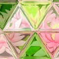 Lotus flower symbol illustration with stained glass background in spring colors