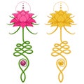 Vector Design of Lotus Flower with Unalome