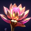 Lotus flower. Vector illustration. Realistic water lily. AI Generated Royalty Free Stock Photo