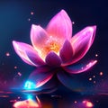 Lotus flower, water lily, lotus flower vector illustration. AI Generated Royalty Free Stock Photo