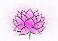 Lotus flower watercolor hand-drawn painting