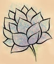 Lotus flower watercolor hand-made painting