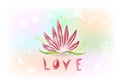 Lotus Flower Watercolor Vector Logo
