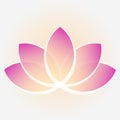 A lotus flower with yellow-purple petals. Image for logos.