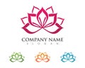 Lotus flowers design logo Template