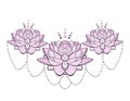 Lotus flowers ornamental tattoo