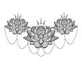 Lotus flowers ornamental tattoo