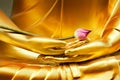 Lotus in hand of buddha Royalty Free Stock Photo