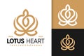 Lotus Heart Logo Design, brand identity logos vector, modern logo, Logo Designs Vector Illustration Template Royalty Free Stock Photo
