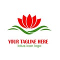 Lotus icon logo, full color design Royalty Free Stock Photo