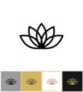 Lotus icon, lotos calm and harmony pictogram