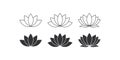 Lotus icon set. Water flower vector Royalty Free Stock Photo