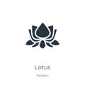 Lotus icon vector. Trendy flat lotus icon from religion collection isolated on white background. Vector illustration can be used Royalty Free Stock Photo