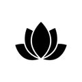 Lotus - india icon, vector illustration, black sign on isolated background