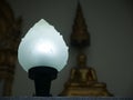 Lotus Light in dark at Pathommachedi a stupa in Thailand Royalty Free Stock Photo