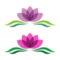 Lotus or Lily Flower Decorative Logo Template Illustration Design. Vector EPS 10 Royalty Free Stock Photo