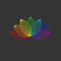 Lotus line color icon Royalty Free Stock Photo